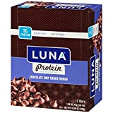 LUNA PROTEIN - Gluten Free Protein Bars - Chocolate Chip Cookie Dough - 8g of protein - Non-GMO -...